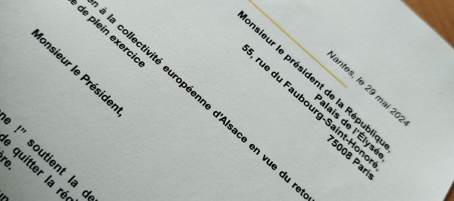 Alsace : À la bretonne écrit au Président de la république